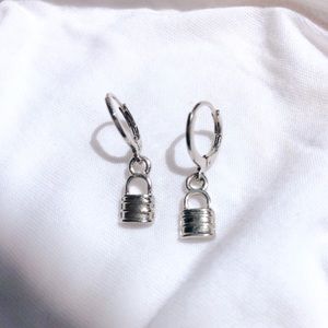 Silver Lock Earrings